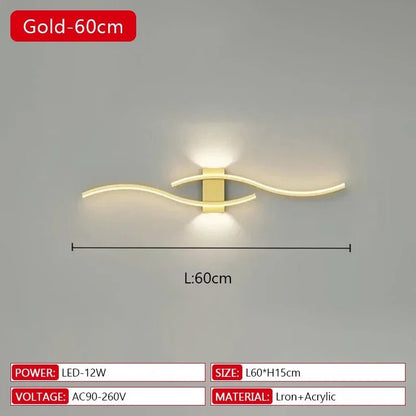 Long Strip LED Wall Lamp Modern Remote Control Dimming Living Roomdecor Wall Lamp Background Bedroom Bedside Home LED Lighting - Smoothy Home