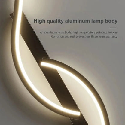 Long Strip LED Wall Lamp Modern Remote Control Dimming Living Roomdecor Wall Lamp Background Bedroom Bedside Home LED Lighting - Smoothy Home