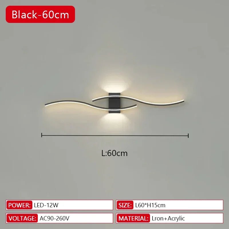 Long Strip LED Wall Lamp Modern Remote Control Dimming Living Roomdecor Wall Lamp Background Bedroom Bedside Home LED Lighting - Smoothy Home