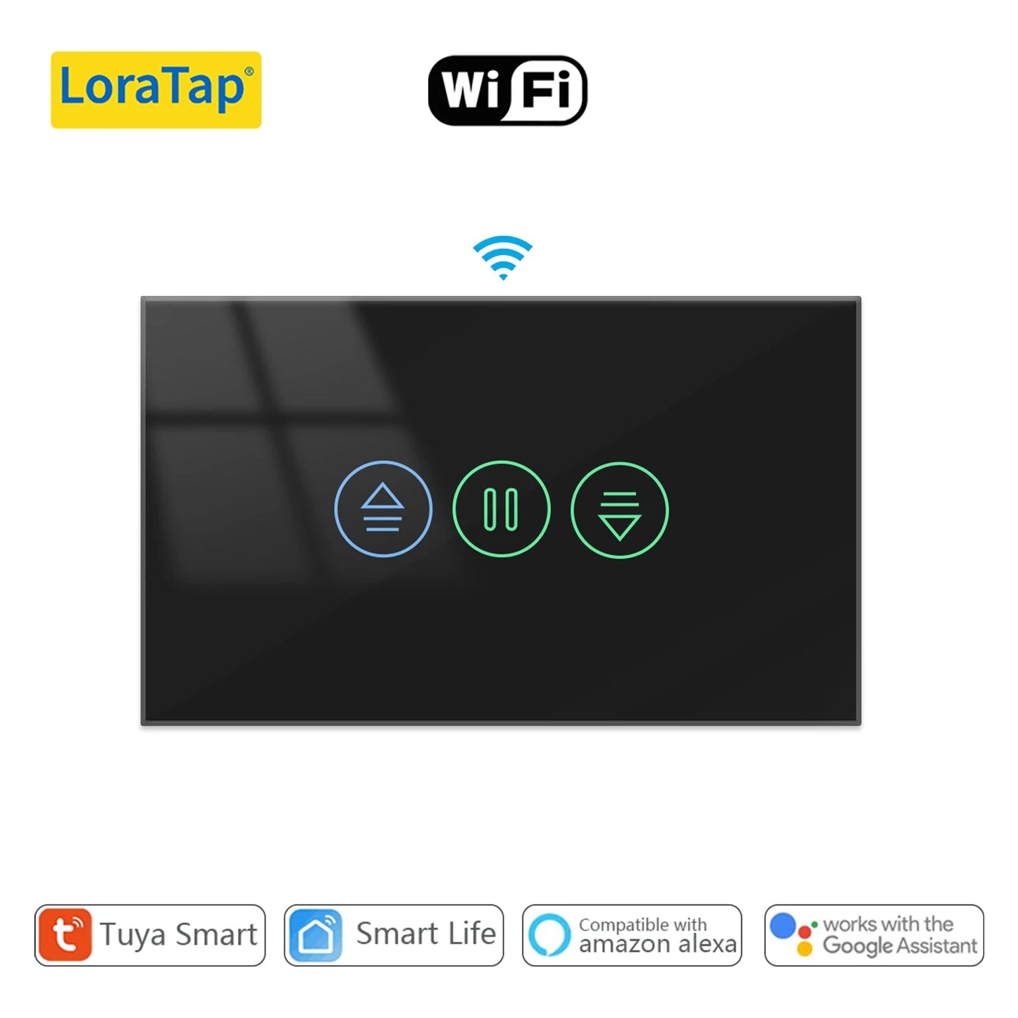 LoraTap Tuya Smart Curtain Switch Percentage Remote Control Google Assistant Alexa Home Automation - Smoothy Home