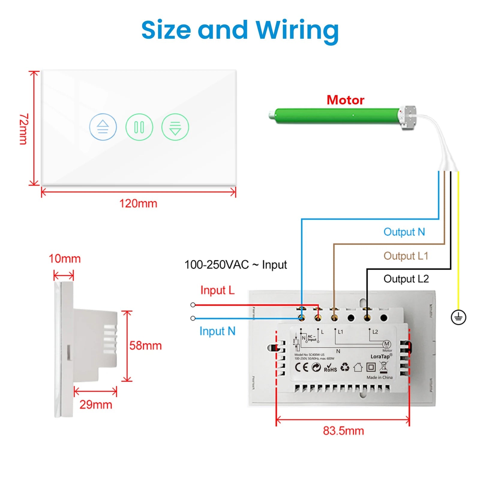 LoraTap Tuya Smart Curtain Switch Percentage Remote Control Google Assistant Alexa Home Automation - Smoothy Home