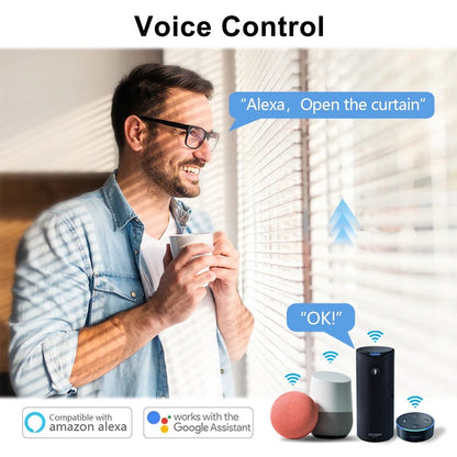 LoraTap WiFi Curtains Blinds Roller Shutter Switch Backlight Tuya Smart Life App Remote Control Google Home Alexa Voice - Smoothy Home