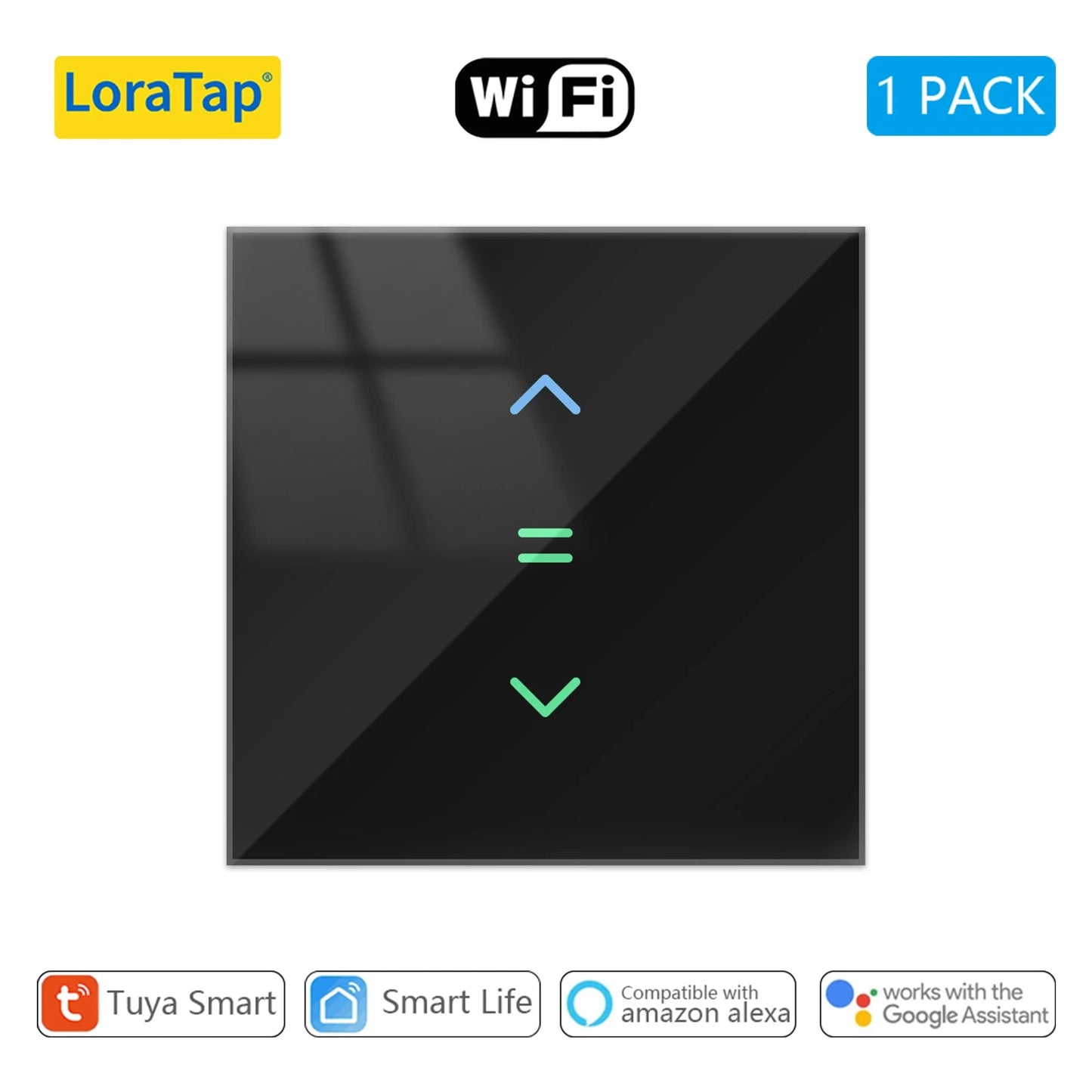 LoraTap WiFi Curtains Blinds Roller Shutter Switch Backlight Tuya Smart Life App Remote Control Google Home Alexa Voice - Smoothy Home