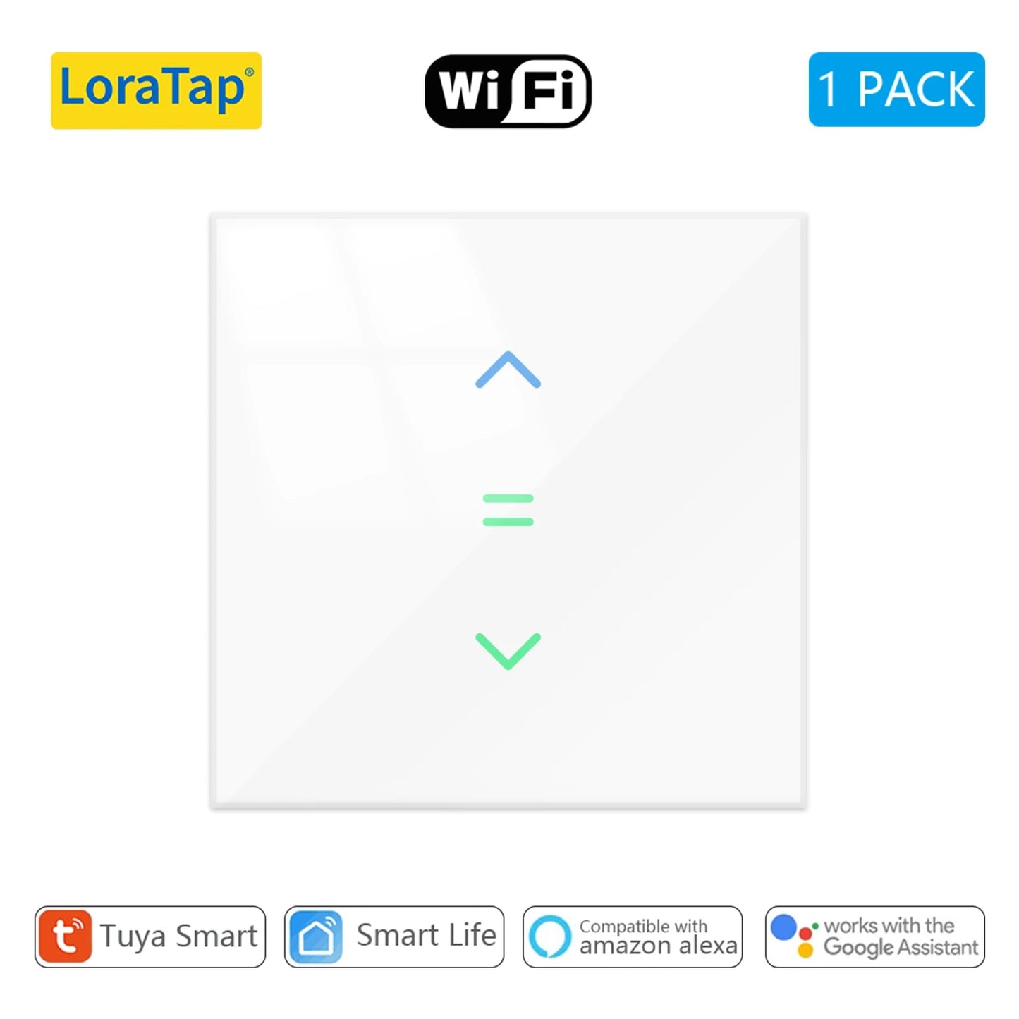 LoraTap WiFi Curtains Blinds Roller Shutter Switch Backlight Tuya Smart Life App Remote Control Google Home Alexa Voice - Smoothy Home