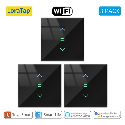 LoraTap WiFi Curtains Blinds Roller Shutter Switch Backlight Tuya Smart Life App Remote Control Google Home Alexa Voice - Smoothy Home