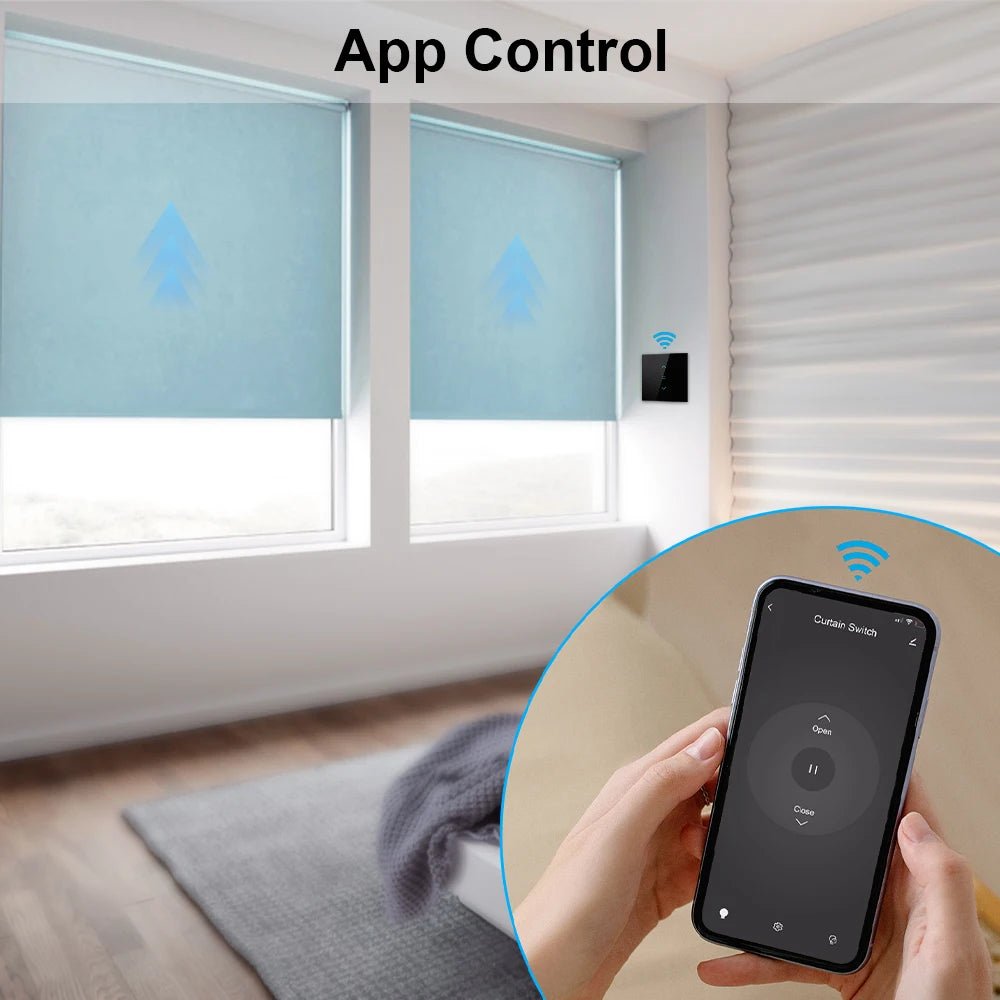 LoraTap WiFi Curtains Blinds Roller Shutter Switch Backlight Tuya Smart Life App Remote Control Google Home Alexa Voice - Smoothy Home