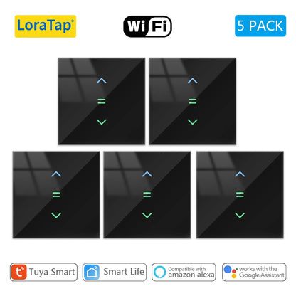 LoraTap WiFi Curtains Blinds Roller Shutter Switch Backlight Tuya Smart Life App Remote Control Google Home Alexa Voice - Smoothy Home