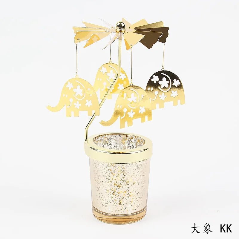Love Wedding Candle Holders Snowflake Deer Fairy Rotating Candlestick Metal Tray Romantic Home Decoration Christmas Ornament ﻿ - Smoothy Home