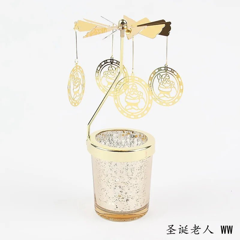 Love Wedding Candle Holders Snowflake Deer Fairy Rotating Candlestick Metal Tray Romantic Home Decoration Christmas Ornament ﻿ - Smoothy Home