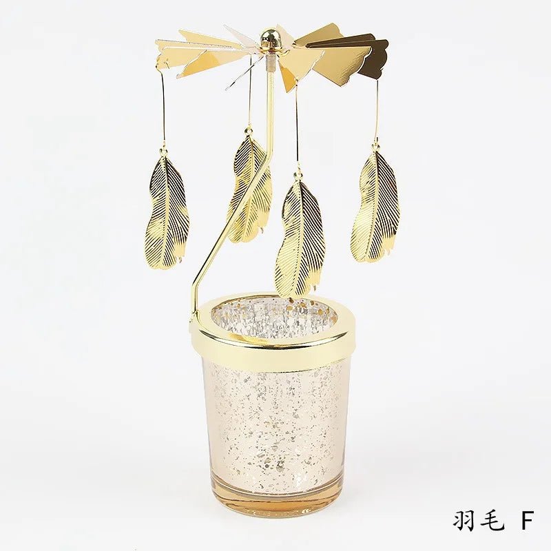 Love Wedding Candle Holders Snowflake Deer Fairy Rotating Candlestick Metal Tray Romantic Home Decoration Christmas Ornament ﻿ - Smoothy Home