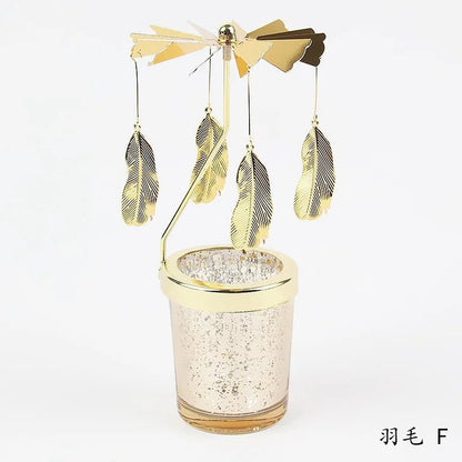Love Wedding Candle Holders Snowflake Deer Fairy Rotating Candlestick Metal Tray Romantic Home Decoration Christmas Ornament ﻿ - Smoothy Home