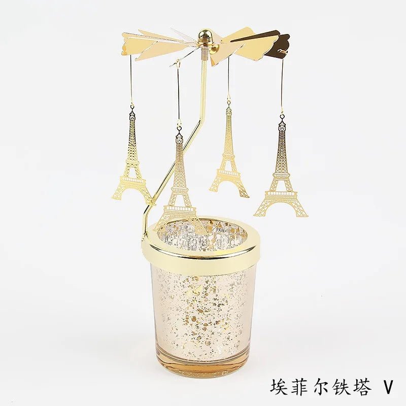 Love Wedding Candle Holders Snowflake Deer Fairy Rotating Candlestick Metal Tray Romantic Home Decoration Christmas Ornament ﻿ - Smoothy Home