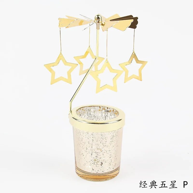 Love Wedding Candle Holders Snowflake Deer Fairy Rotating Candlestick Metal Tray Romantic Home Decoration Christmas Ornament ﻿ - Smoothy Home