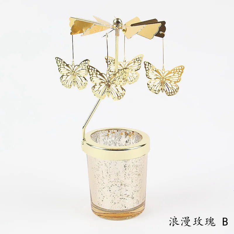Love Wedding Candle Holders Snowflake Deer Fairy Rotating Candlestick Metal Tray Romantic Home Decoration Christmas Ornament ﻿ - Smoothy Home