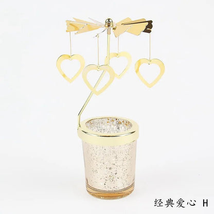 Love Wedding Candle Holders Snowflake Deer Fairy Rotating Candlestick Metal Tray Romantic Home Decoration Christmas Ornament ﻿ - Smoothy Home