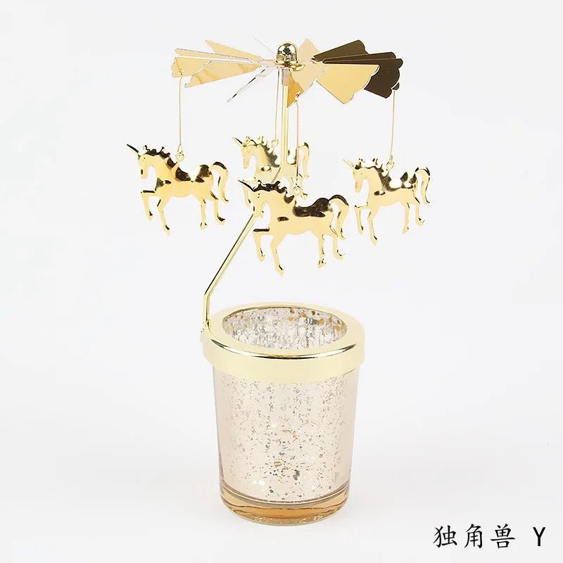 Love Wedding Candle Holders Snowflake Deer Fairy Rotating Candlestick Metal Tray Romantic Home Decoration Christmas Ornament ﻿ - Smoothy Home