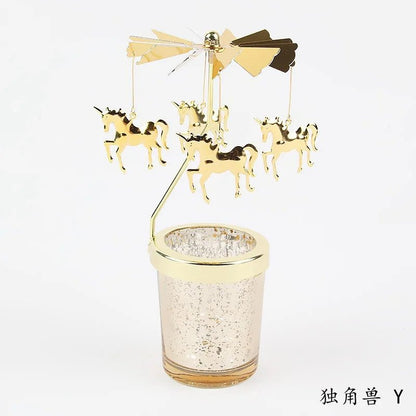 Love Wedding Candle Holders Snowflake Deer Fairy Rotating Candlestick Metal Tray Romantic Home Decoration Christmas Ornament ﻿ - Smoothy Home