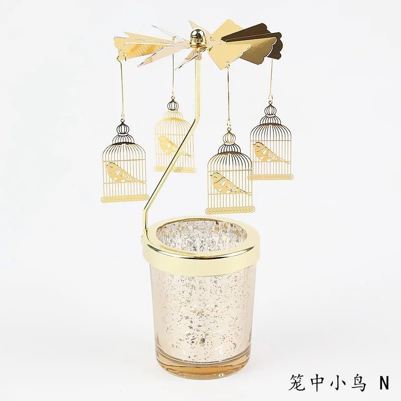 Love Wedding Candle Holders Snowflake Deer Fairy Rotating Candlestick Metal Tray Romantic Home Decoration Christmas Ornament ﻿ - Smoothy Home