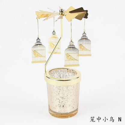 Love Wedding Candle Holders Snowflake Deer Fairy Rotating Candlestick Metal Tray Romantic Home Decoration Christmas Ornament ﻿ - Smoothy Home