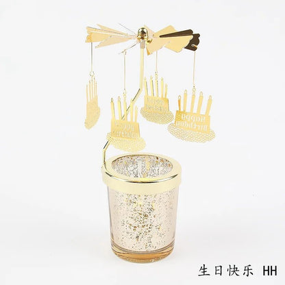 Love Wedding Candle Holders Snowflake Deer Fairy Rotating Candlestick Metal Tray Romantic Home Decoration Christmas Ornament ﻿ - Smoothy Home