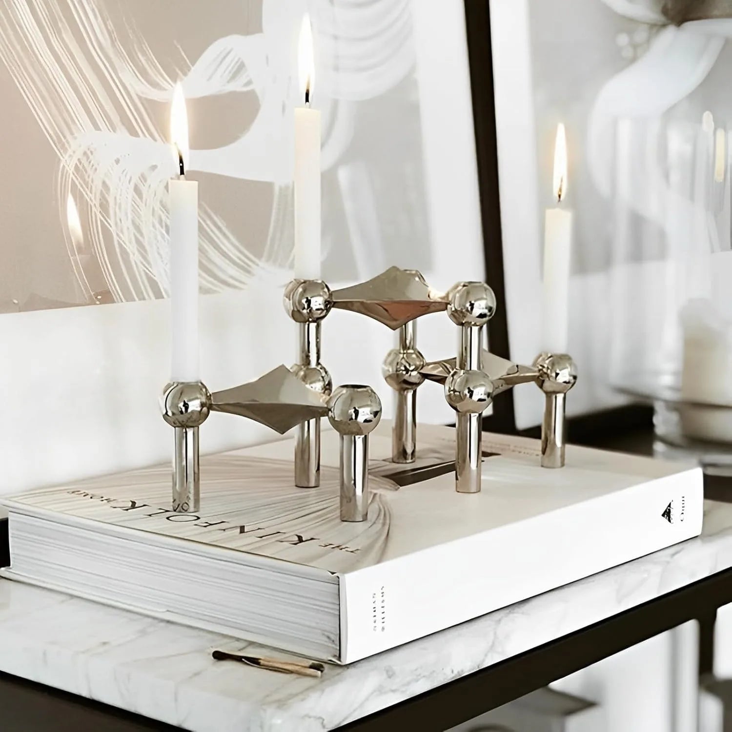 Luxury Candlestick Holders 10cm Small Stand Nordic Stainess steel Candlestick for Stick Skinny Candelabra Set Living Room Decor - Smoothy Home