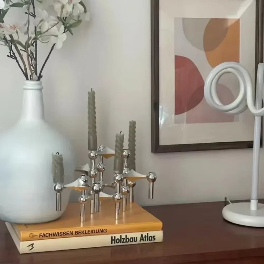 Luxury Candlestick Holders 10cm Small Stand Nordic Stainess steel Candlestick for Stick Skinny Candelabra Set Living Room Decor - Smoothy Home