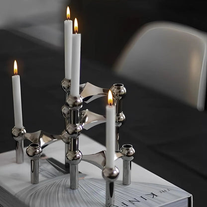 Luxury Candlestick Holders 10cm Small Stand Nordic Stainess steel Candlestick for Stick Skinny Candelabra Set Living Room Decor - Smoothy Home