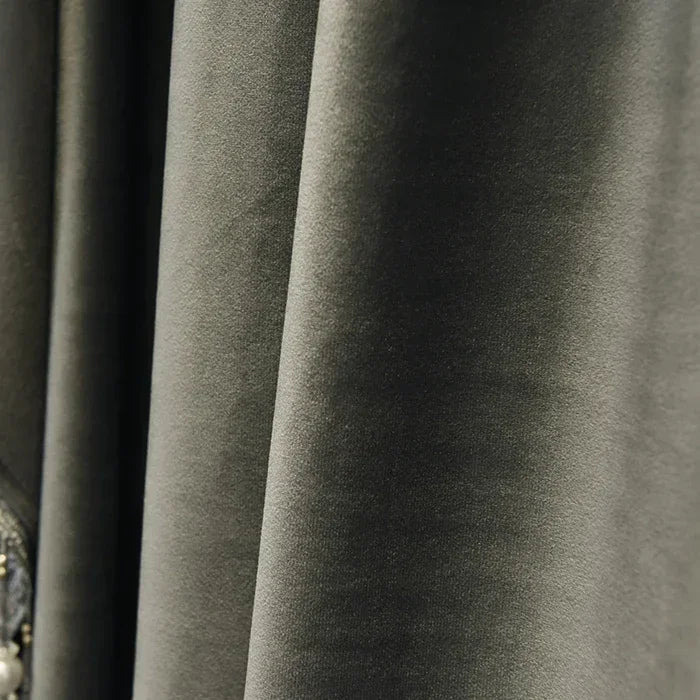 Luxury Grey Velvet Curtains - Smoothy Home