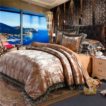 Luxury Jacquard Lace Bedding Set - Smoothy Home