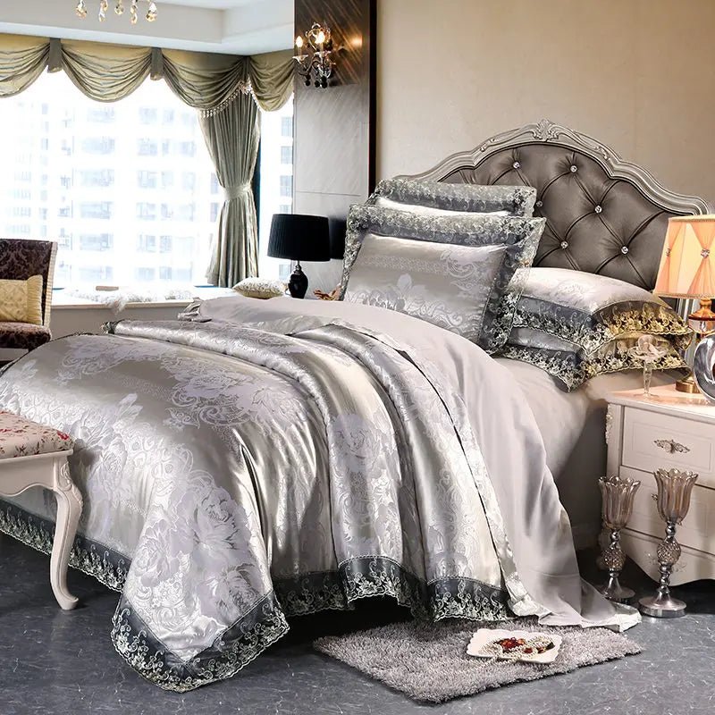 Luxury Jacquard Lace Bedding Set - Smoothy Home