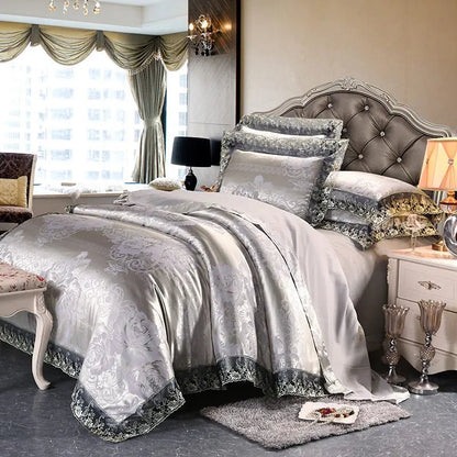 Luxury Jacquard Lace Bedding Set - Smoothy Home