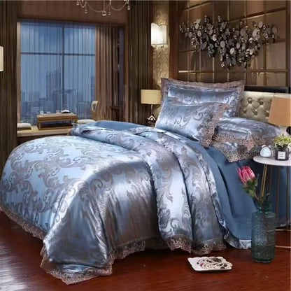 Luxury Jacquard Lace Bedding Set - Smoothy Home