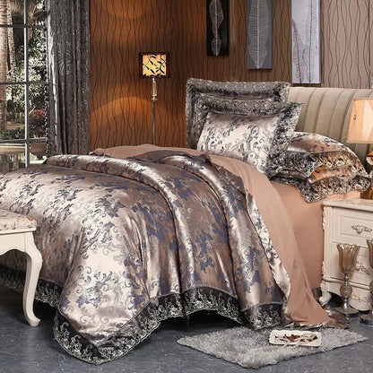 Luxury Jacquard Lace Bedding Set - Smoothy Home