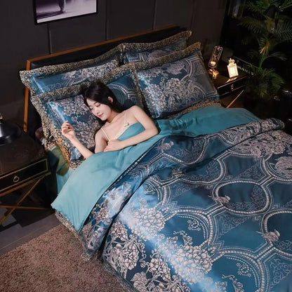 Luxury Jacquard Lace Bedding Set - Smoothy Home
