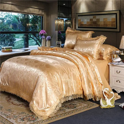 Luxury Jacquard Lace Bedding Set - Smoothy Home