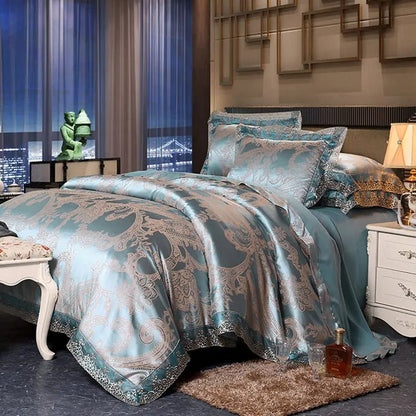 Luxury Jacquard Lace Bedding Set - Smoothy Home