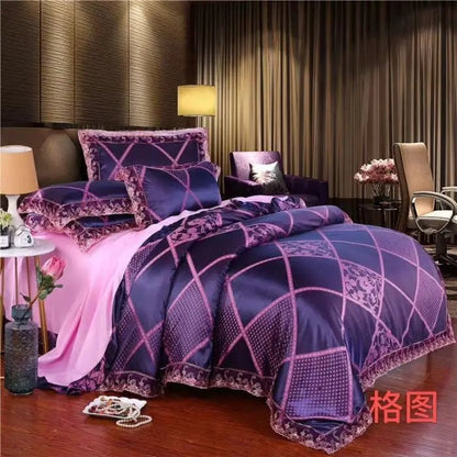 Luxury Jacquard Lace Bedding Set - Smoothy Home