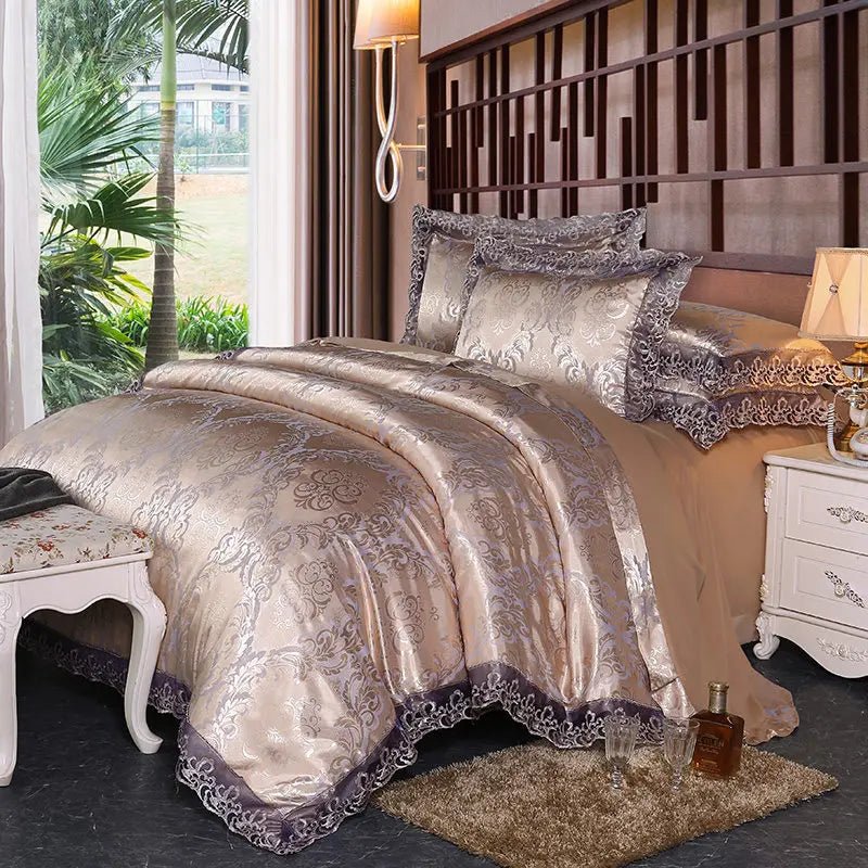 Luxury Jacquard Lace Bedding Set - Smoothy Home