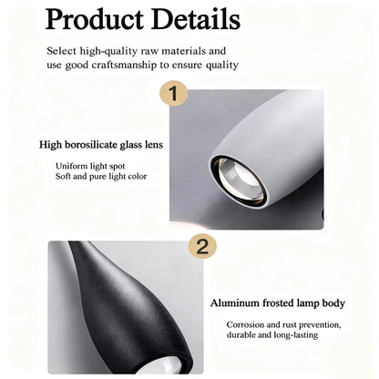 MARPOU LED Pendant Light 6W Adjustable Height Touch Switch Modern Minimalist Creative Design Chandelier for Bedroom Bedside Bar - Smoothy Home