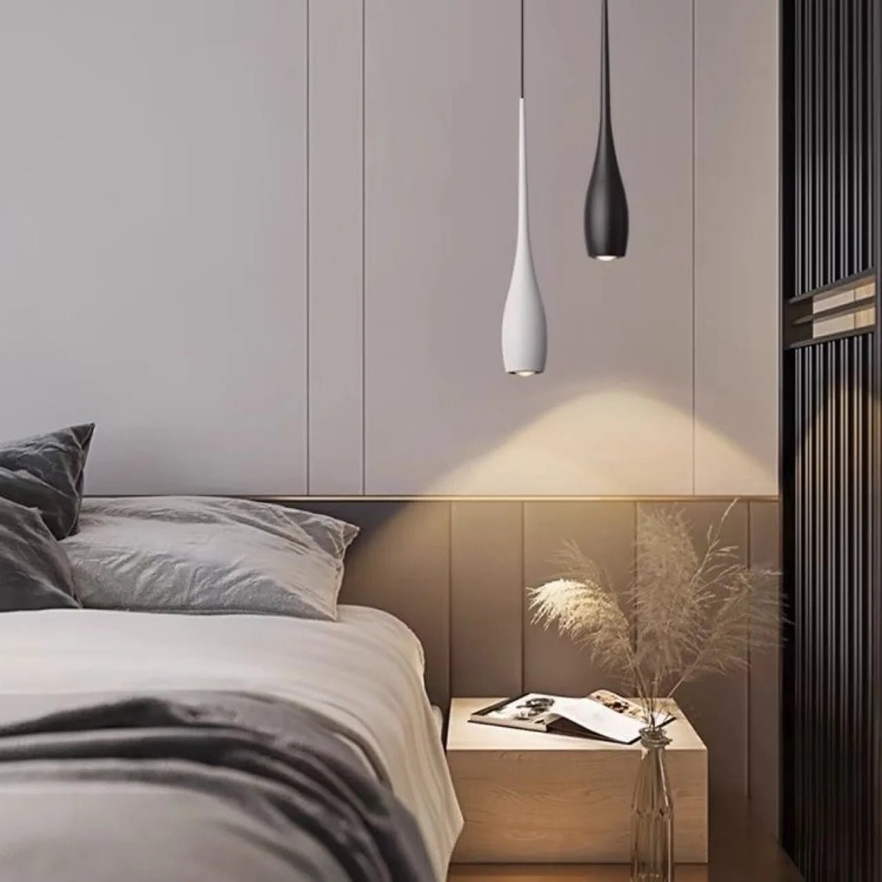 MARPOU LED Pendant Light 6W Adjustable Height Touch Switch Modern Minimalist Creative Design Chandelier for Bedroom Bedside Bar - Smoothy Home