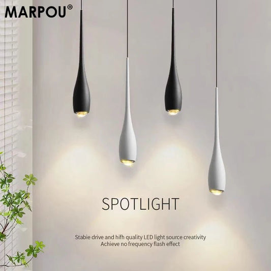 MARPOU LED Pendant Light 6W Adjustable Height Touch Switch Modern Minimalist Creative Design Chandelier for Bedroom Bedside Bar - Smoothy Home