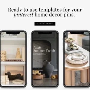 Mega Pinterest Pins Bundle | Home Decor & Interior Design Pins | Canva Editable Templates for Creators - Smoothy Home