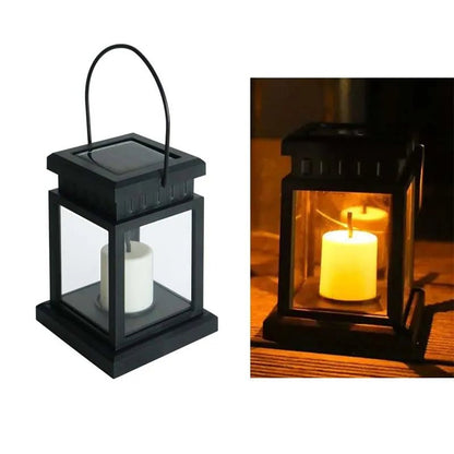 Metallic Solar Lantern Hanging LED Garden Lights Christmas Night Light for Outdoor Patio Lawn Backyard Courtyard Tabletop Decor - Smoothy Home