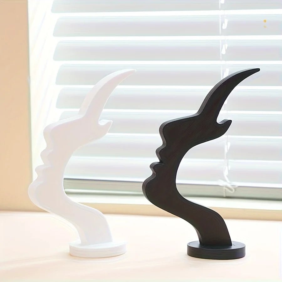 Minimalist Face Statue Eyewear Stand Set of 2 Modern Art Spectacle Display Holder Housewarming Gift for Men Women Desk Decor - Smoothy Home