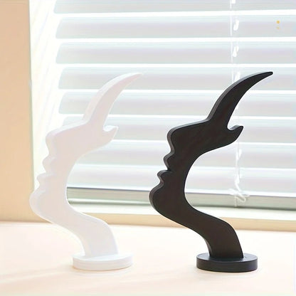 Minimalist Face Statue Eyewear Stand Set of 2 Modern Art Spectacle Display Holder Housewarming Gift for Men Women Desk Decor - Smoothy Home