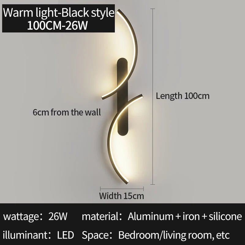 Minimalist Wall Lamp LED C Shape Wall Sconce Modern Simple for Home Decor Perfect Lighting Living Room Bedroom Hallway Office - Smoothy Home