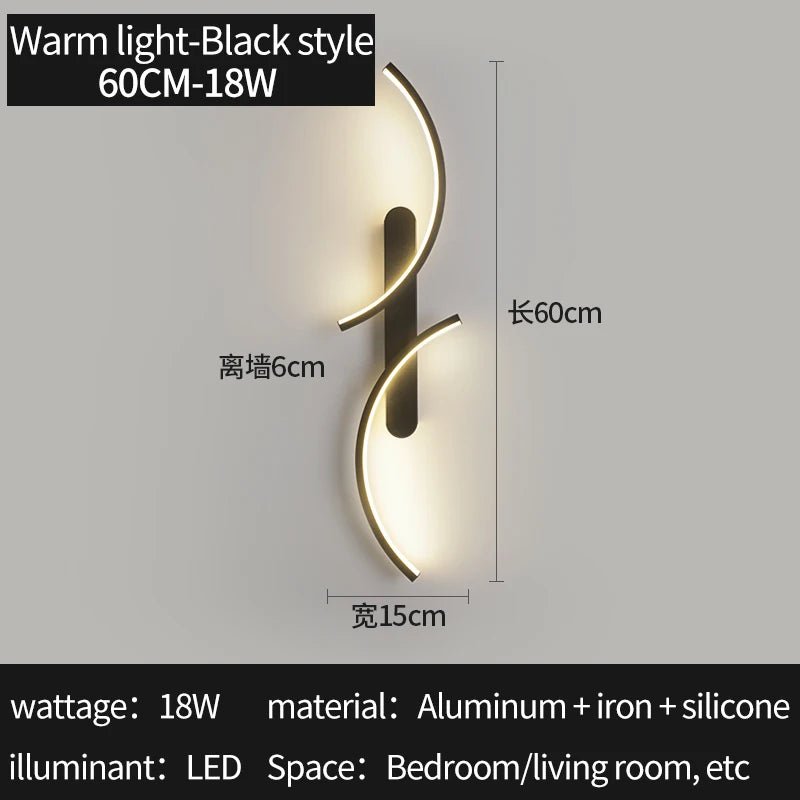 Minimalist Wall Lamp LED C Shape Wall Sconce Modern Simple for Home Decor Perfect Lighting Living Room Bedroom Hallway Office - Smoothy Home