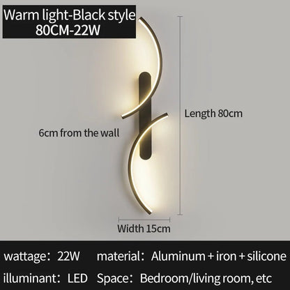 Minimalist Wall Lamp LED C Shape Wall Sconce Modern Simple for Home Decor Perfect Lighting Living Room Bedroom Hallway Office - Smoothy Home