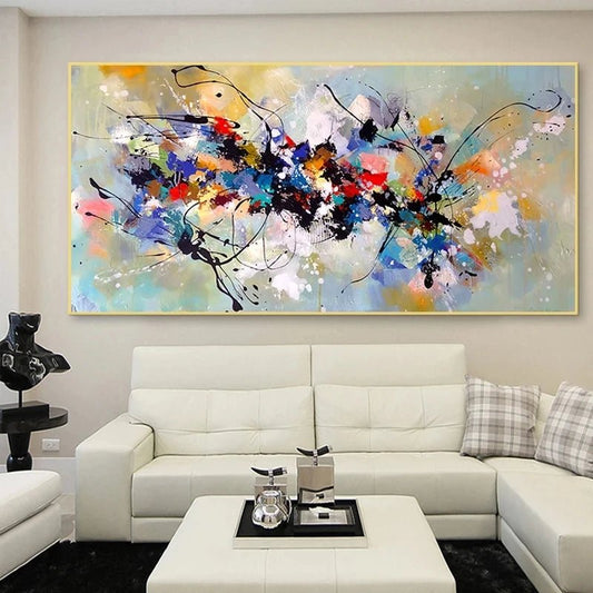 Modern Abstract Art Canvas Posters Colorful Block Oil Painting Print Wall Pictures For Living Room Home Decor Mural Frameless - Smoothy Home