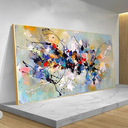 Modern Abstract Art Canvas Posters Colorful Block Oil Painting Print Wall Pictures For Living Room Home Decor Mural Frameless - Smoothy Home